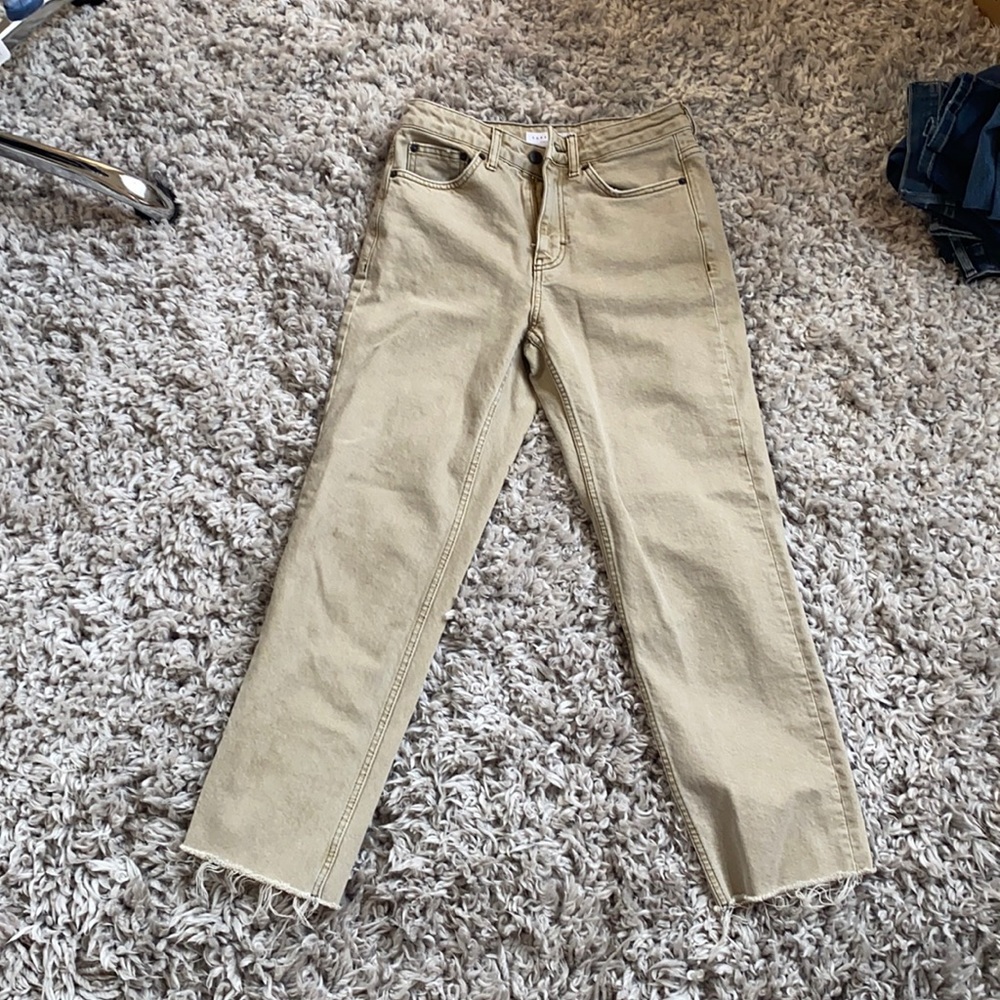Tan straight leg jeans